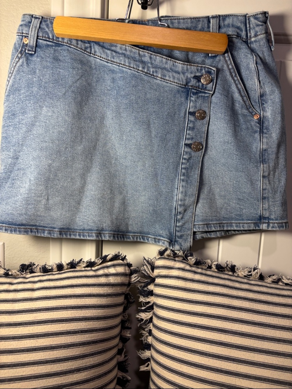 Celebrity Pink Light Blue Denim Mini Skirt